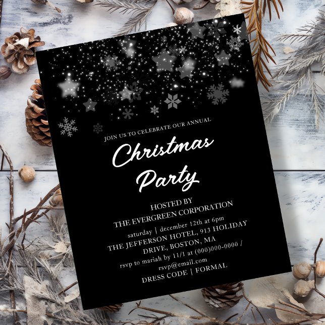 Black Christmas Party Budget Invitation (Creator Uploaded)