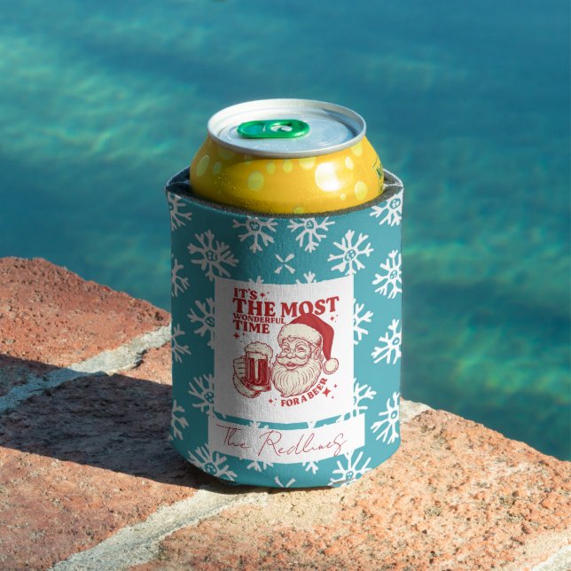 Black Christmas patterns Can Cooler (In Situ Pool)