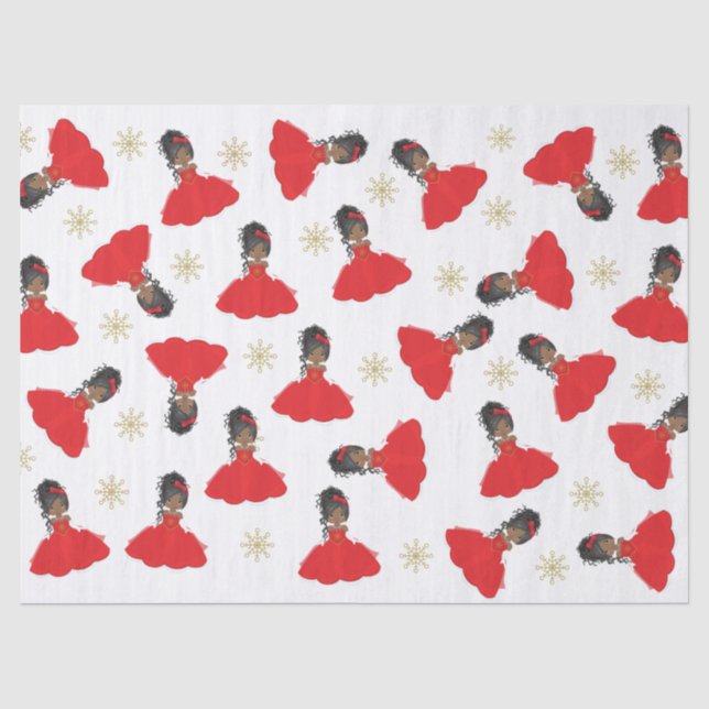 Black Christmas Princess Tissue Paper (Front)