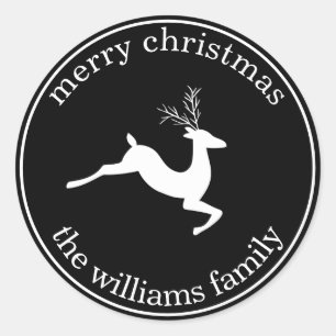 Black Christmas Reindeer Sticker