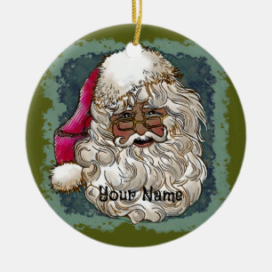 Black Christmas Santa ornaments
