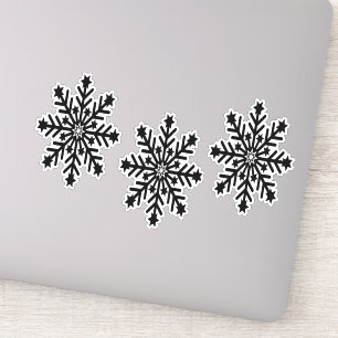 Black Christmas snowflakes on