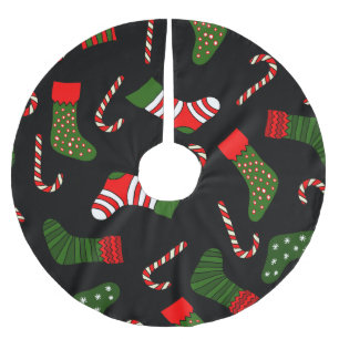 black christmas stockings brushed polyester tree skirt