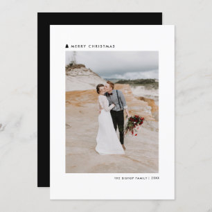 Black Christmas Tree Modern Merry Christmas Photo Holiday Card