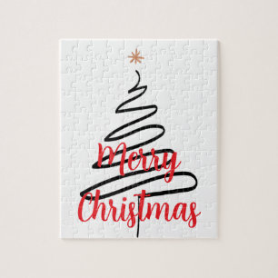 Black Christmas tree (PERSONALIZEABLE) Jigsaw Puzzle