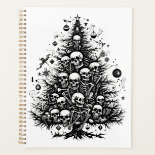 Black Christmas tree Skulls and bones Planner
