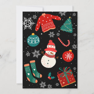 Black christmas wonderland personalized text holiday card