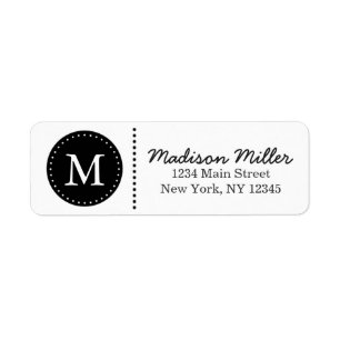 Black Circle Dots Custom Monogram