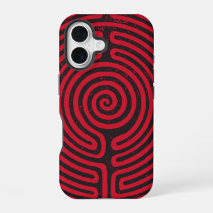 Black Circle Labyrinth (Red) Fine Art iPhone 16 Case