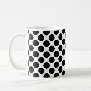 Black Circle Pattern White Background Coffee Mug