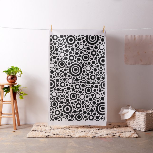 Black Circle & Polka Dots + your backgr. &  ideas Fabric (In Situ)