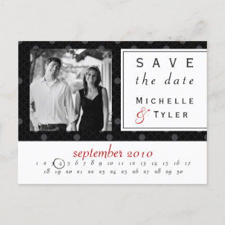 Black Circle Save the Date Card