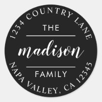 Black Circle Script Create Your Own Return Address