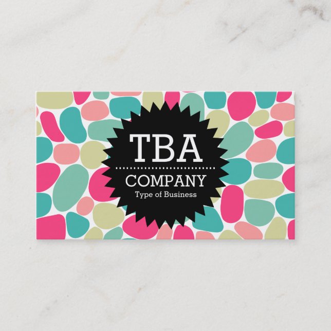 Black Circle Star v2 - Abstract 160417 - Colours Business Card (Front)