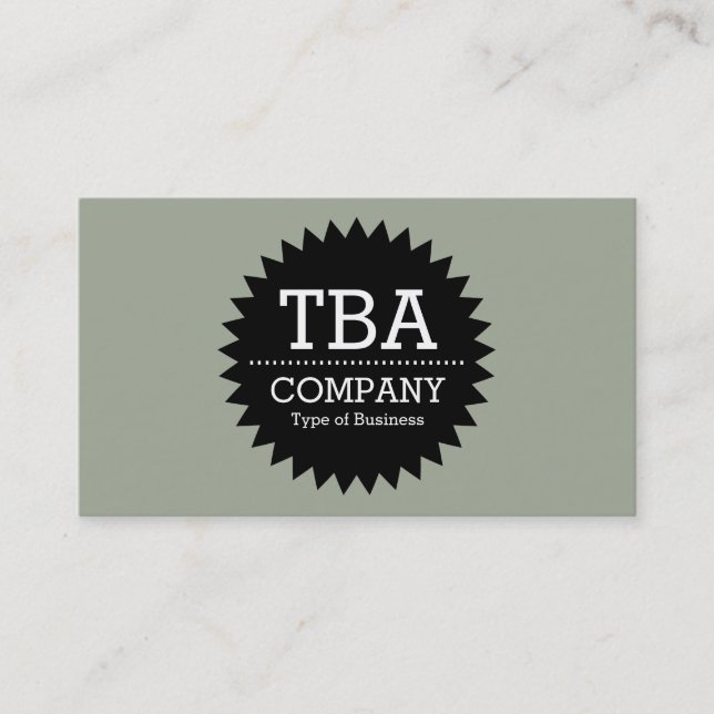 Black Circle Star v2 - Desert Sage Business Card (Front)