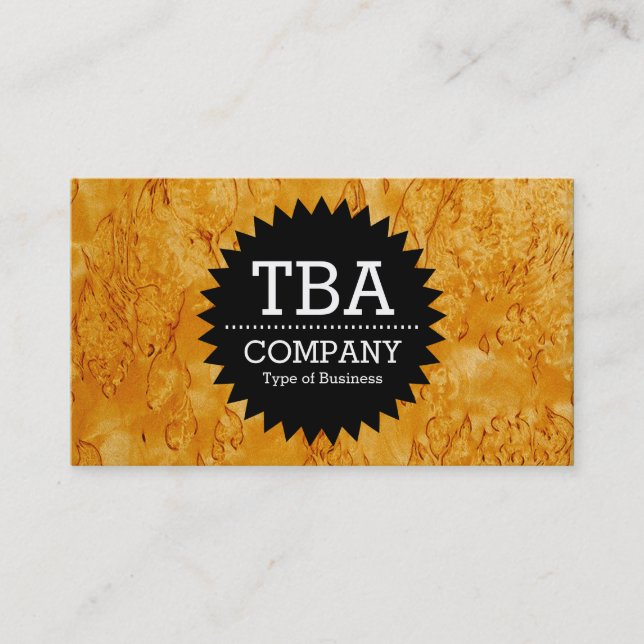 Black Circle Star v2 - Wood 03 Business Card (Front)