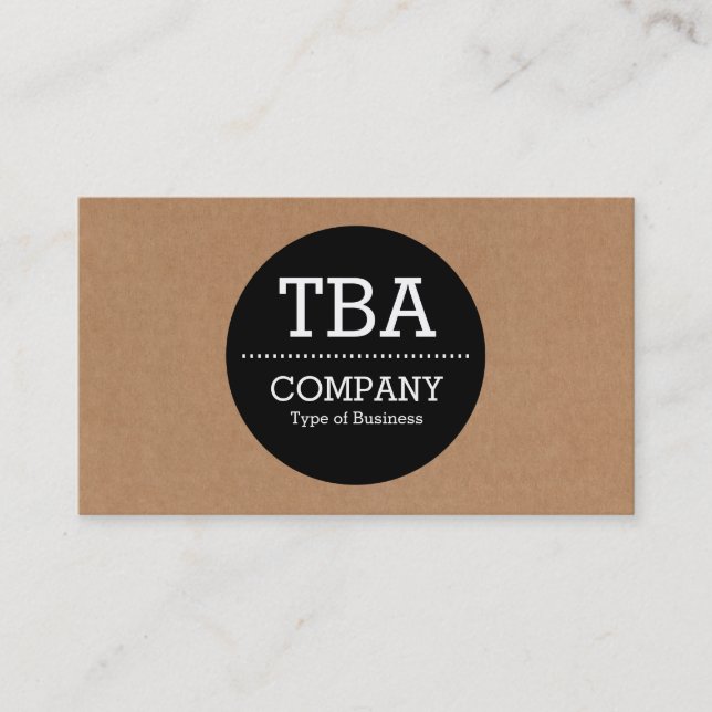Black Circle v2 - Cardboard Box Business Card (Front)