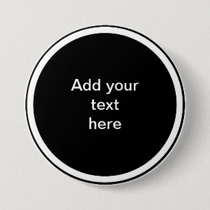 Black circle with white circle frame TEMPLATE, 3 Inch Round Button