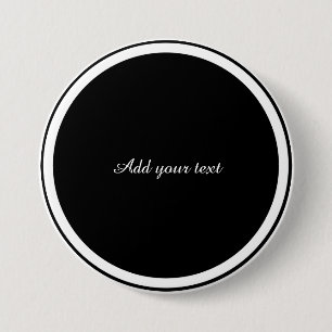 Black circle with white circle frame TEMPLATE, 3 Inch Round Button