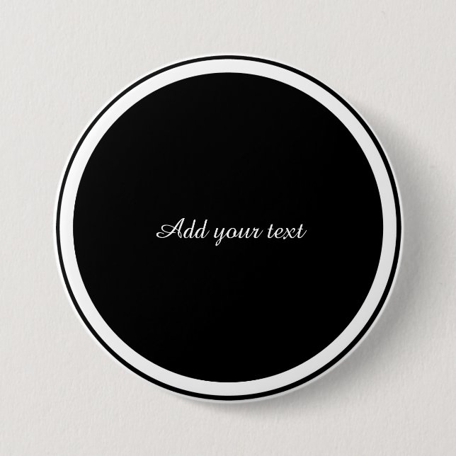 Black circle with white circle frame TEMPLATE,  3 Inch Round Button (Front)