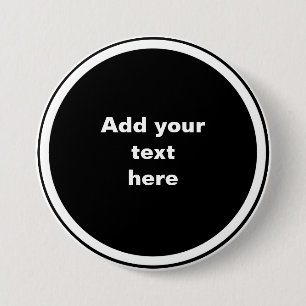 Black circle with white circle frame TEMPLATE,  3 Inch Round Button