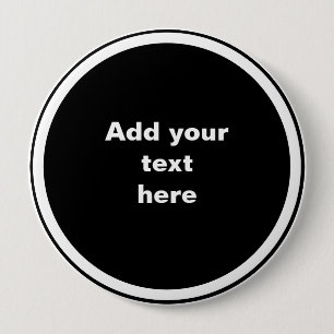 Black circle with white circle frame TEMPLATE, 4 Inch Round Button