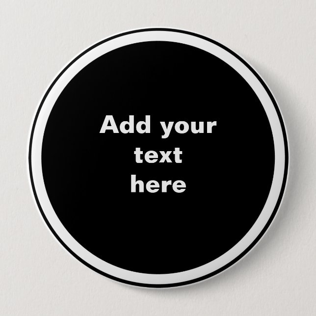 Black circle with white circle frame TEMPLATE,  4 Inch Round Button (Front)