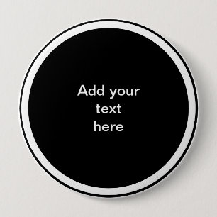 Black circle with white circle frame TEMPLATE, 4 Inch Round Button