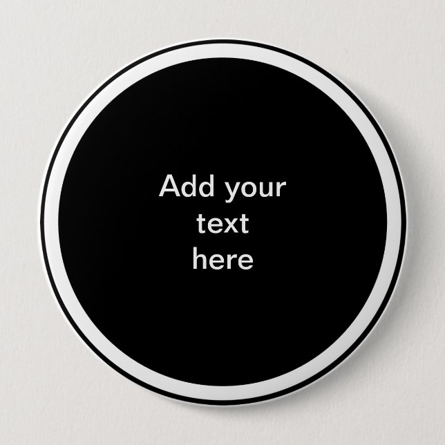 Black circle with white circle frame TEMPLATE,  4 Inch Round Button (Front)