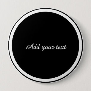Black circle with white circle frame TEMPLATE, 4 Inch Round Button