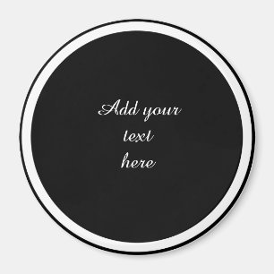 Black circle with white circle frame TEMPLATE,  Magnet