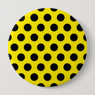 Black Circles on Yellow Background 4 Inch Round Button