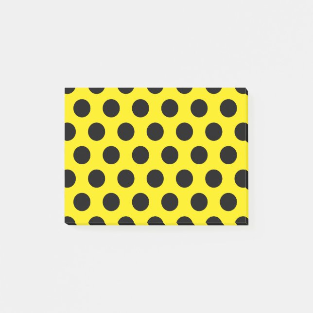 Black Circles on Yellow Background Post-it Notes (Front)