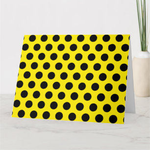 Black Circles on Yellow Background Thank You Card