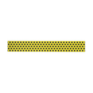Black Circles on Yellow Background Wrap Around Label