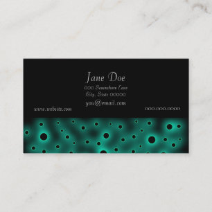 Black Circles over Turquoise Design Business Card