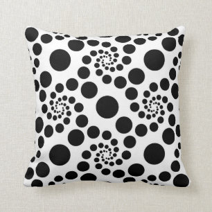 Black Circles Throw Pillow