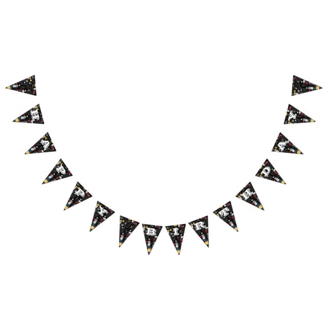 Black circuit board bunting flags (All)