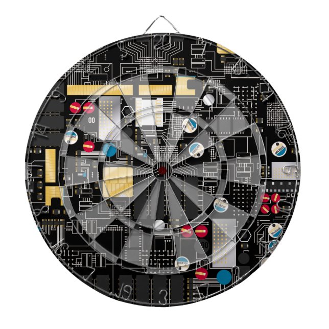 Black circuit board dartboard (Front)