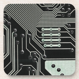 Black Circuit Board - Electronic Print Coaster