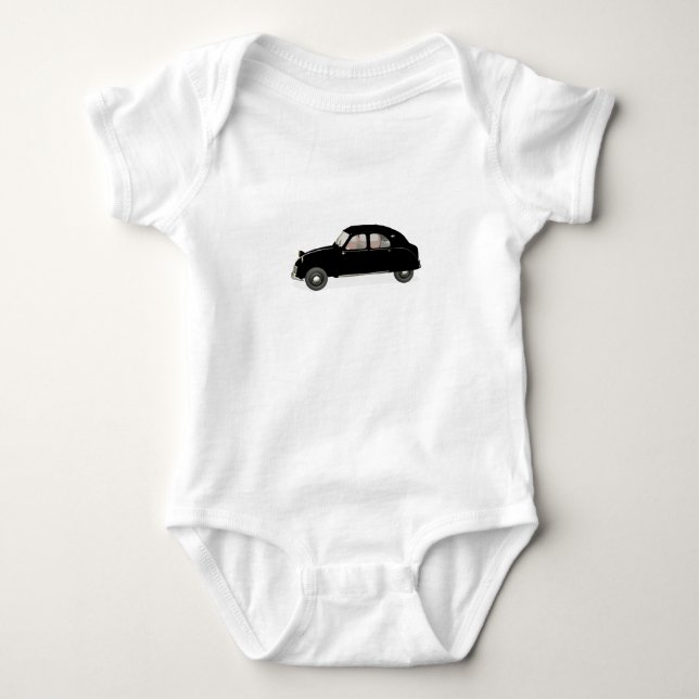 Black Citroen 2CV Baby Bodysuit (Front)