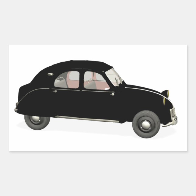 Black Citroen 2CV Sticker (Front)