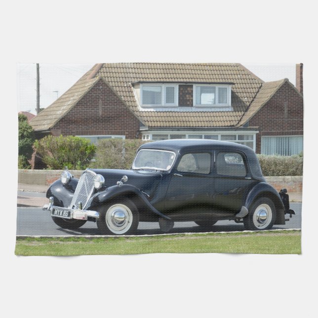 Black Citroen Traction Avant Kitchen Towel (Horizontal)