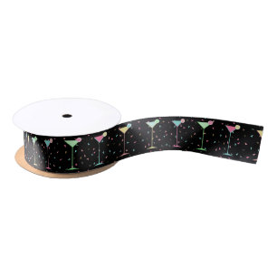Black Citrus Martini Cocktail Confetti Party Satin Ribbon