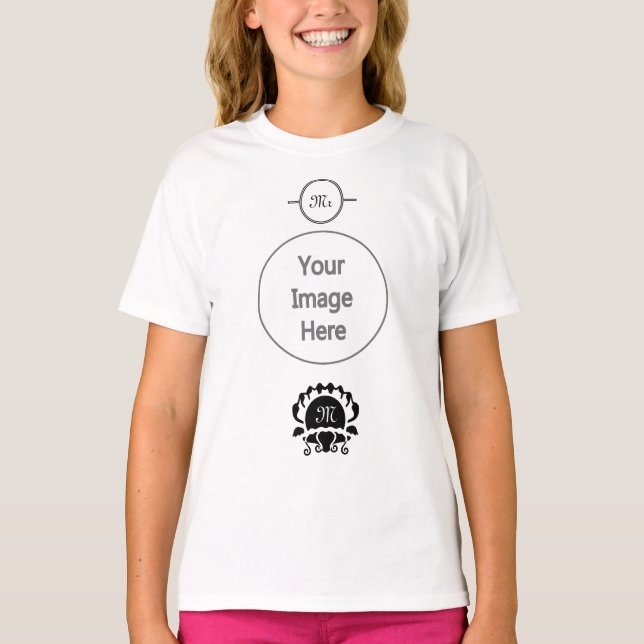 Black Clam Silhouette Monogram T-Shirt (Front)