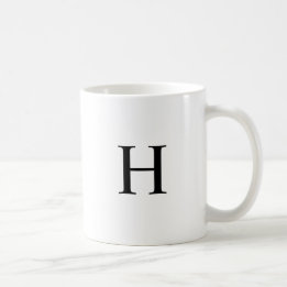 Black Classic Elegant Monogram Coffee Mug