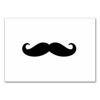 Black Classic Moustache Simple Bushy Moustache Hai Table Number
