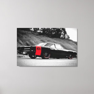 Black Classic Muscle Car Canvas Print