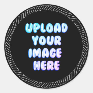 Black Classic Round Sticker with a Business Logo