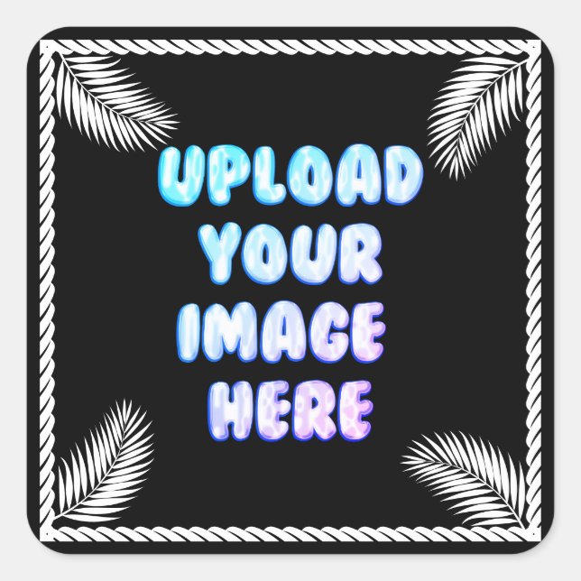 Black Classic Round Sticker with a Business Logo (Front)